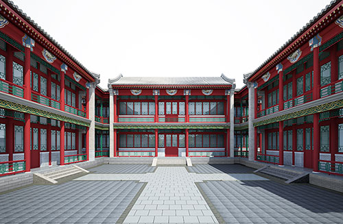 大同北京四合院设计古建筑鸟瞰图展示